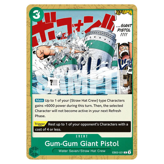 Gum-Gum Giant Pistol EB02-021 card from the One Piece set Anime 25th Collection