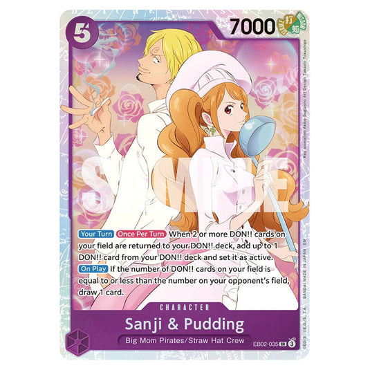 Sanji & Pudding EB02-035 card from the One Piece set Anime 25th Collection