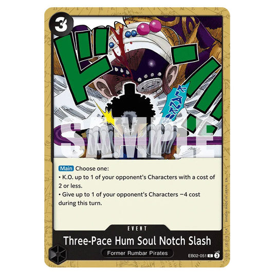 Three-Pace Hum Soul Notch Slash EB02-051 card from the One Piece set Anime 25th Collection