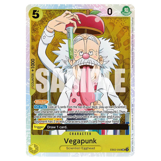 Vegapunk EB02-056 card from the One Piece set Anime 25th Collection