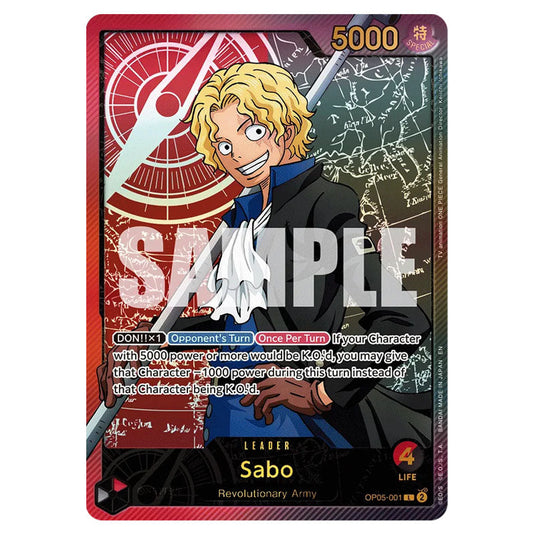 Sabo OP05-001(EB02) card from the One Piece set Anime 25th Collection