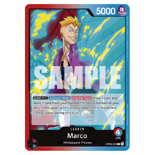 Marco OP08-002 card from the One Piece set Two Legends