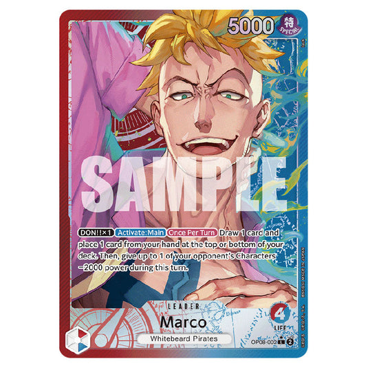 Marco OP08-002A card from the One Piece set Two Legends