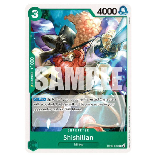 Shishilian OP08-025 card from the One Piece set Two Legends