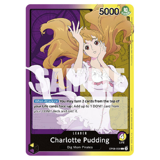 Charlotte Pudding OP08-058 card from the One Piece set Two Legends