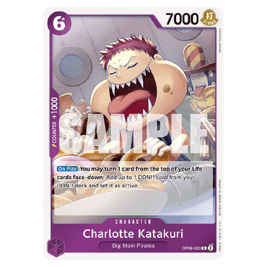 Charlotte Katakuri OP08-063 card from the One Piece set Two Legends