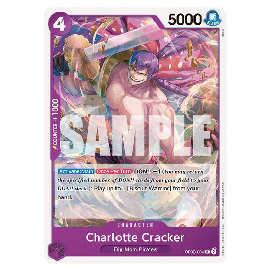 Charlotte Cracker OP08-064 card from the One Piece set Two Legends