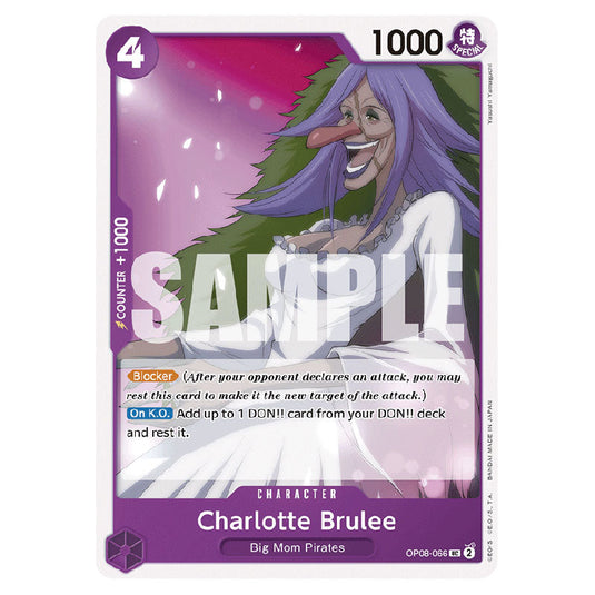 Charlotte Brulee OP08-066 card from the One Piece set Two Legends