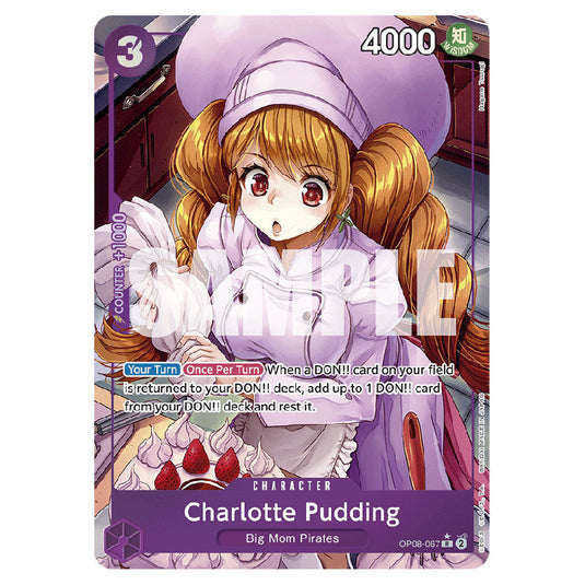 Charlotte Pudding OP08-067A card from the One Piece set Two Legends