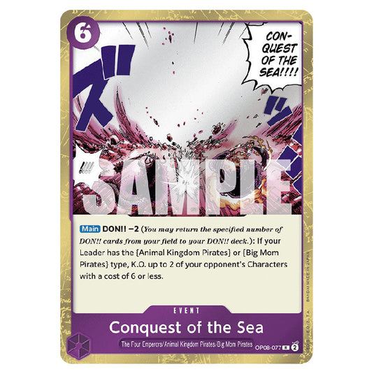 Conquest of the Sea OP08-077 card from the One Piece set Two Legends