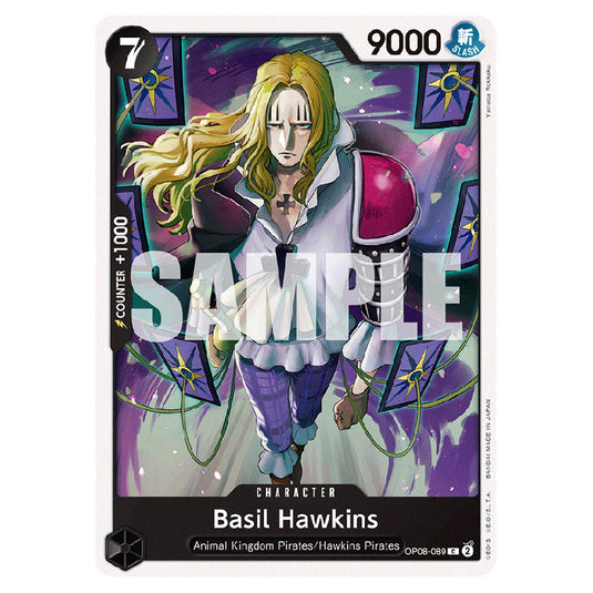 Basil Hawkins OP08-089 card from the One Piece set Two Legends