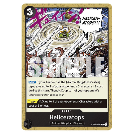 Heliceratops OP08-097 card from the One Piece set Two Legends