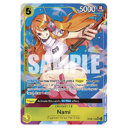 Nami OP08-106A card from the One Piece set Two Legends