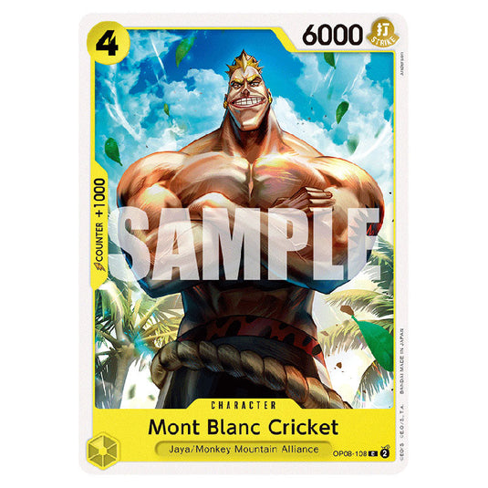 Mont Blanc Cricket OP08-108 card from the One Piece set Two Legends