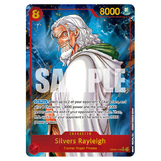 Silvers Rayleigh OP08-118A card from the One Piece set Two Legends