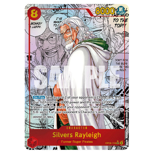 Silvers Rayleigh OP08-118B card from the One Piece set Two Legends