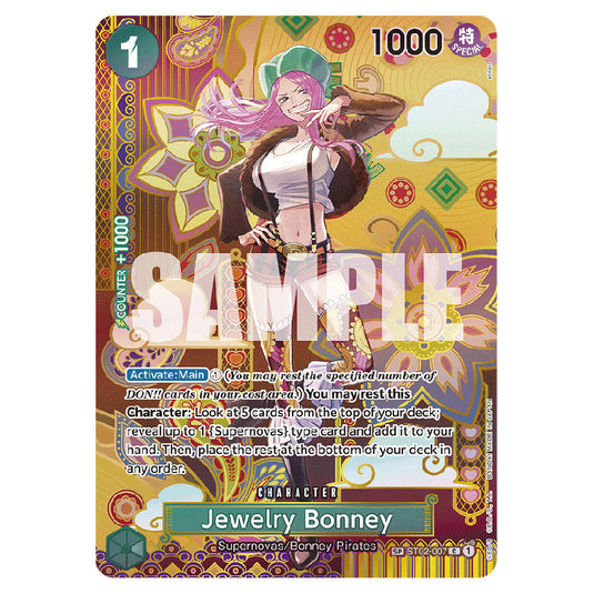 Jewelry Bonney ST02-007 card from the One Piece set Two Legends