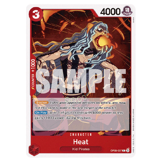 Heat OP09-007 card from the One Piece set Emperors In The New World