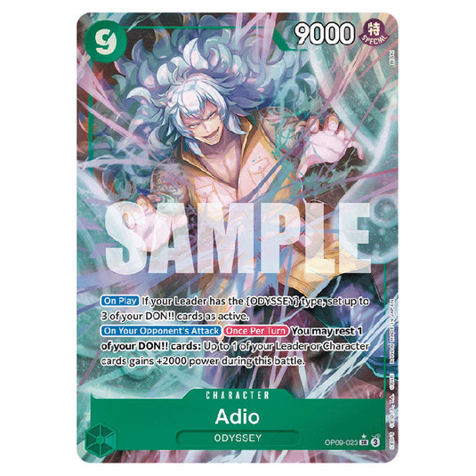 Adio OP09-023a card from the One Piece set Emperors In The New World