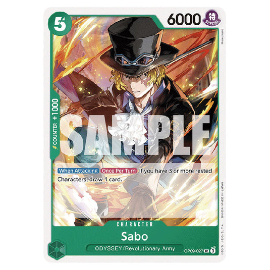 Sabo OP09-027 card from the One Piece set Emperors In The New World