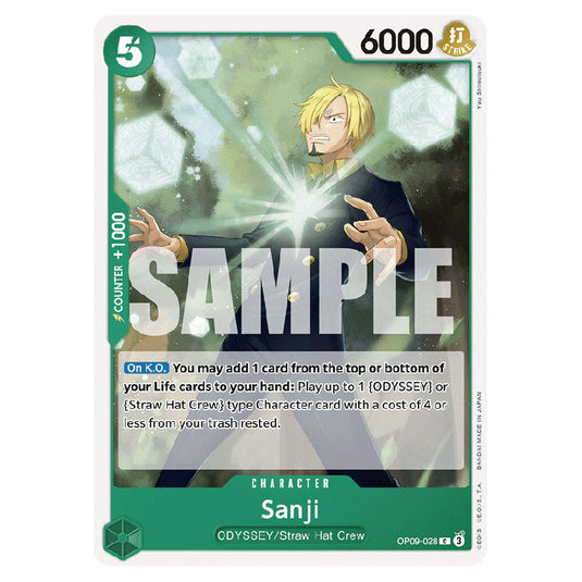 Sanji OP09-028 card from the One Piece set Emperors In The New World