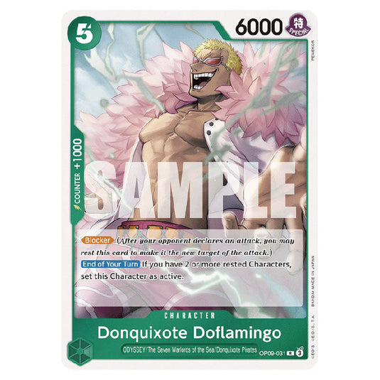 Donquixote Doflamingo OP09-031 card from the One Piece set Emperors In The New World