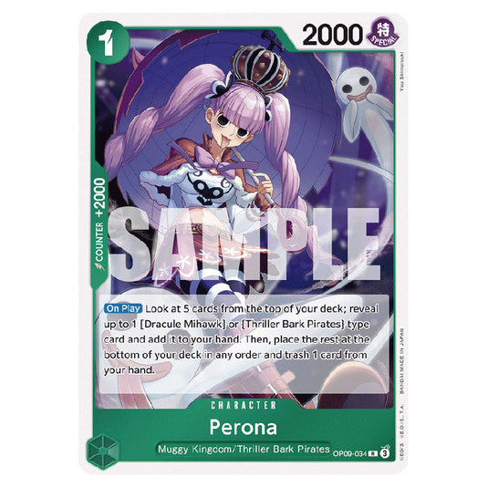 Perona OP09-034 card from the One Piece set Emperors In The New World