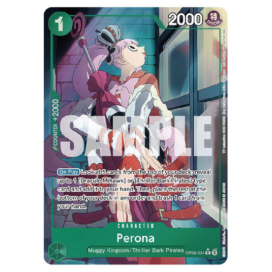 Perona OP09-034a card from the One Piece set Emperors In The New World