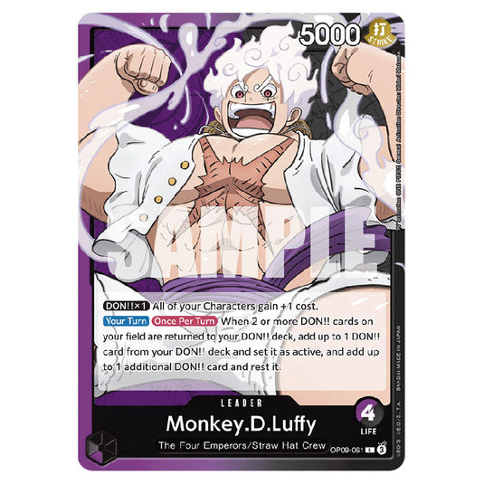 Monkey.D.Luffy OP09-061 card from the One Piece set Emperors In The New World