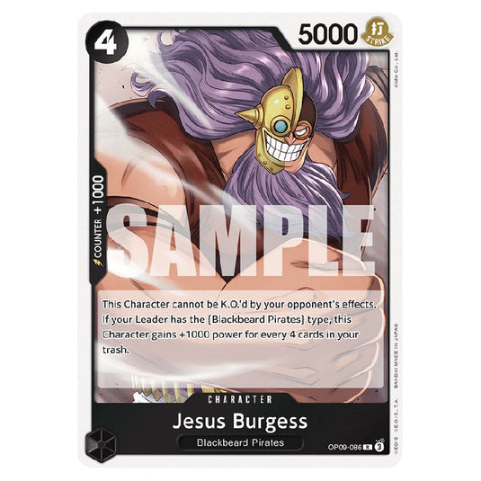 Jesus Burgess OP09-086 card from the One Piece set Emperors In The New World