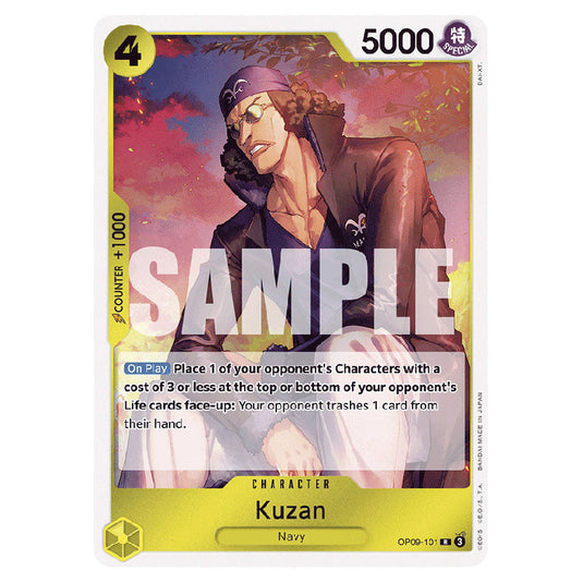 Kuzan OP09-101 card from the One Piece set Emperors In The New World