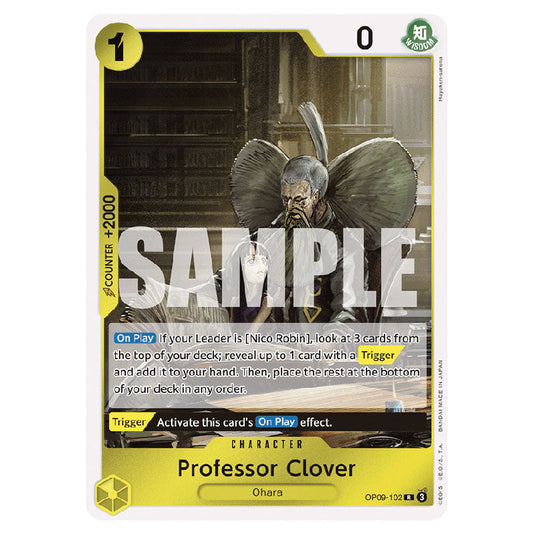 Professor Clover OP09-102 card from the One Piece set Emperors In The New World