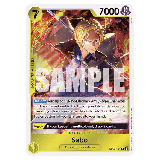 Sabo OP09-104 card from the One Piece set Emperors In The New World