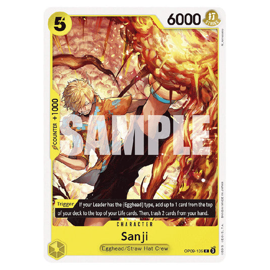 Sanji OP09-105 card from the One Piece set Emperors In The New World