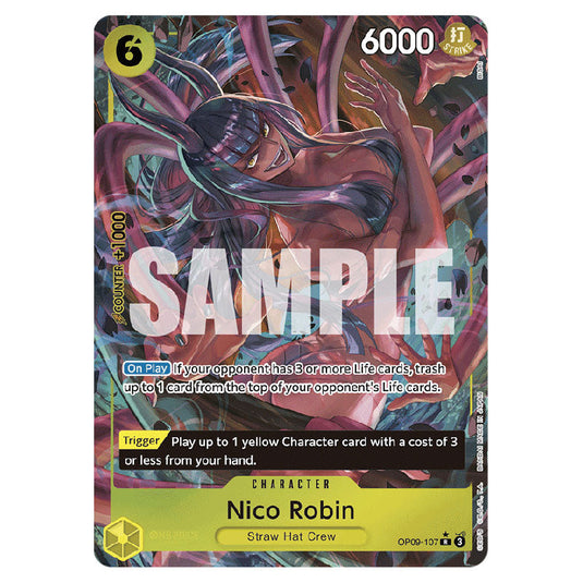 Nico Robin OP09-107a card from the One Piece set Emperors In The New World