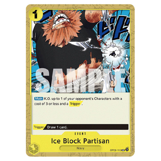 Ice Block Partisan OP09-115 card from the One Piece set Emperors In The New World