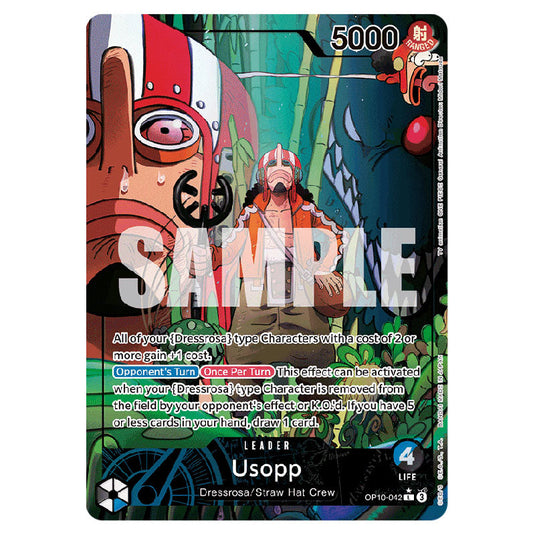 Usopp OP10-042a card from the One Piece set Royal Blood