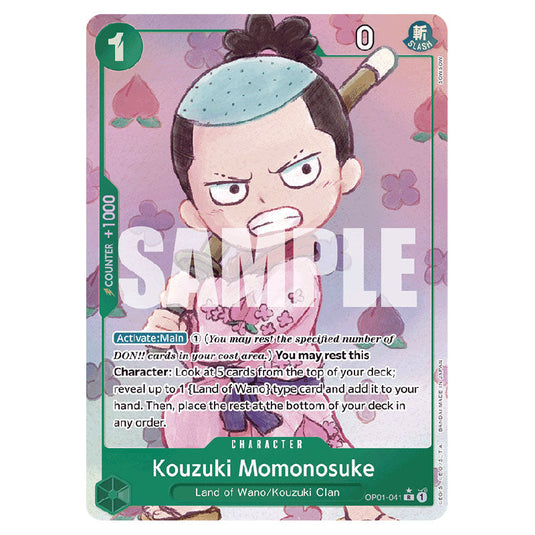 Kouzuki Momonosuke PRB-01-OP01-041c card from the One Piece set Premium Booster