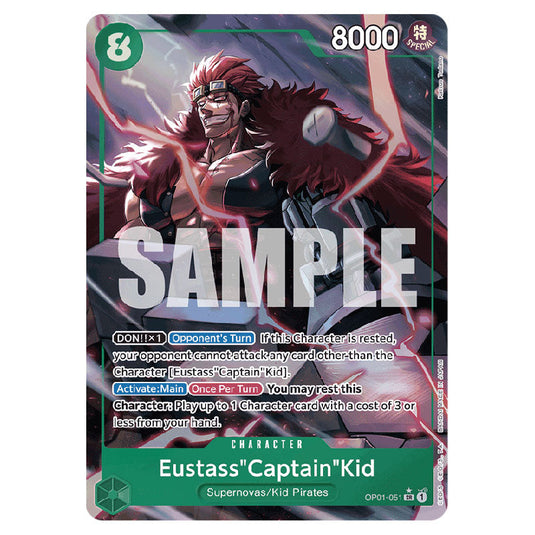 Eustass"Captain"Kid PRB-01-OP01-051a card from the One Piece set Premium Booster