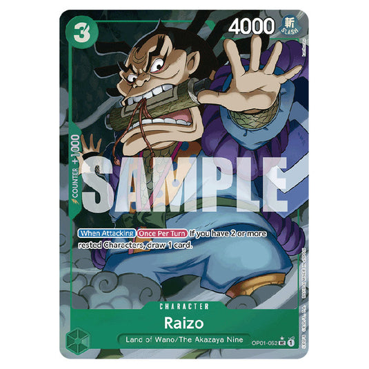 Raizo PRB-01-OP01-052b card from the One Piece set Premium Booster