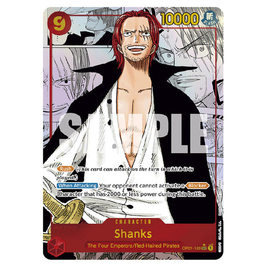 Shanks PRB-01-OP01-120a card from the One Piece set Premium Booster