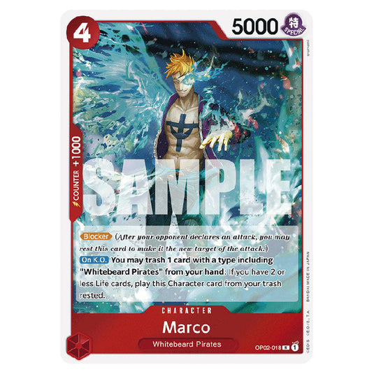 Marco PRB-01-OP02-018 card from the One Piece set Premium Booster