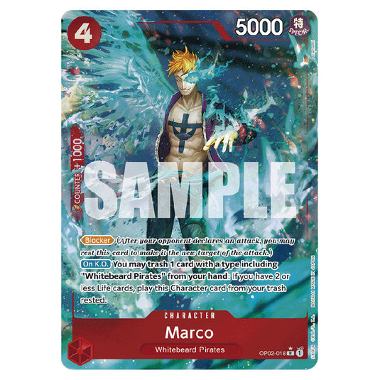 Marco PRB-01-OP02-018b card from the One Piece set Premium Booster