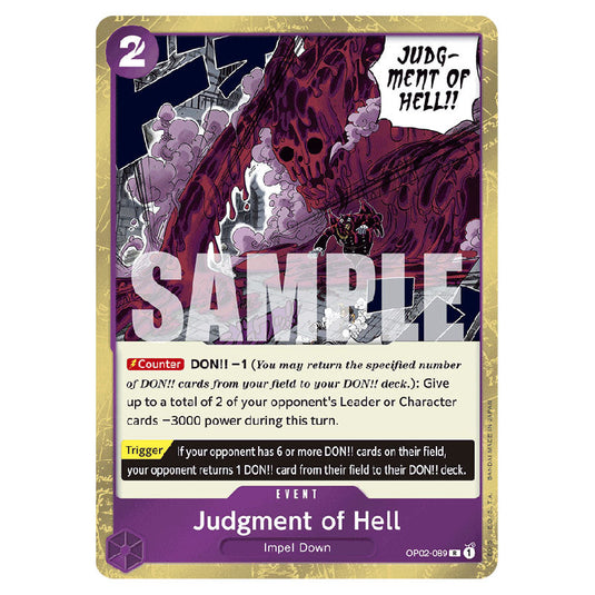 Judgment of Hell PRB-01-OP02-089 card from the One Piece set Premium Booster