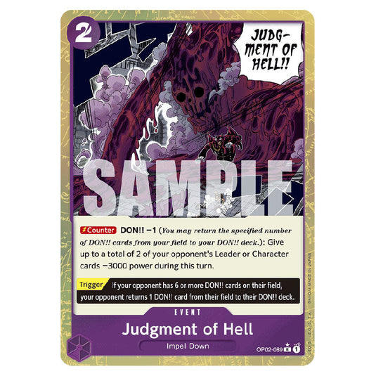 Judgment of Hell PRB-01-OP02-089b card from the One Piece set Premium Booster