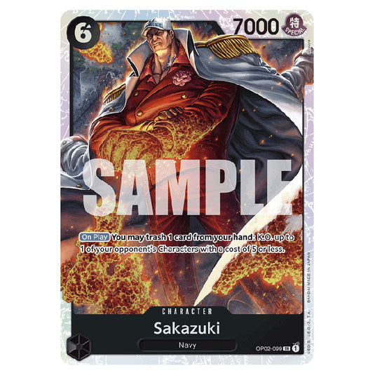 Sakazuki PRB-01-OP02-099 card from the One Piece set Premium Booster