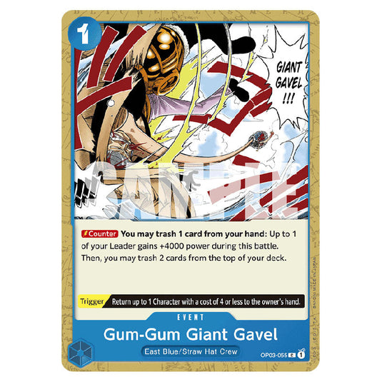 Gum-Gum Giant Gavel PRB-01-OP03-055 card from the One Piece set Premium Booster