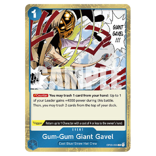 Gum-Gum Giant Gavel PRB-01-OP03-055a card from the One Piece set Premium Booster