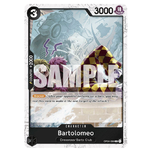 Bartolomeo PRB-01-OP04-089a card from the One Piece set Premium Booster