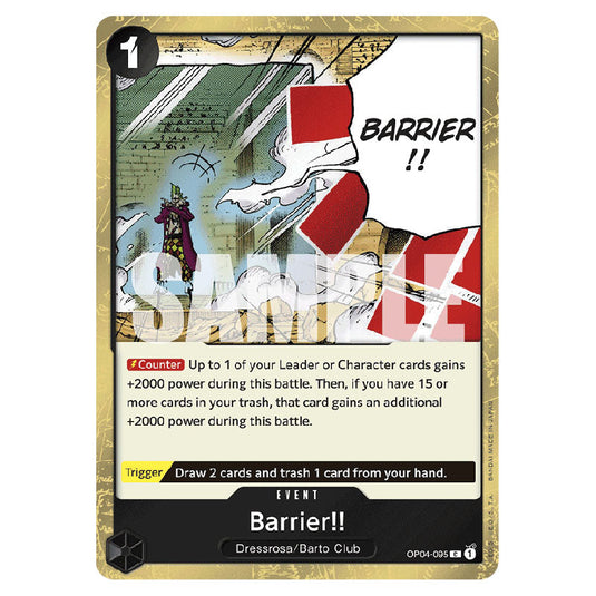 Barrier!! PRB-01-OP04-095a card from the One Piece set Premium Booster